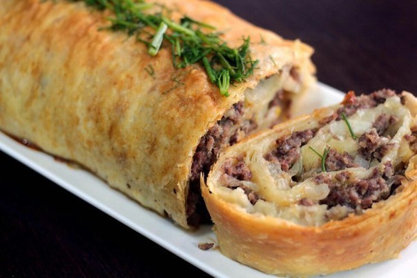Диетический штрудель с мясом