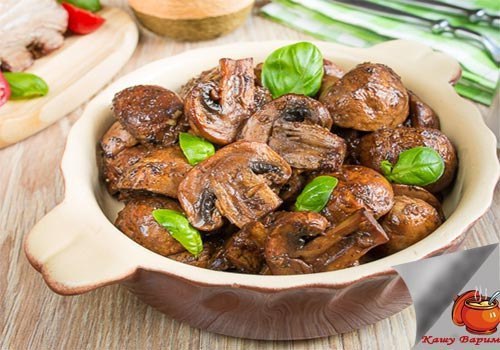 Запеченные шампиньоны с травами