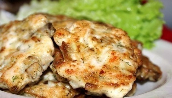 Котлетки из курицы и грибов
