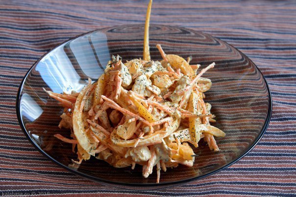 Легкий фитнес-салат с курицей