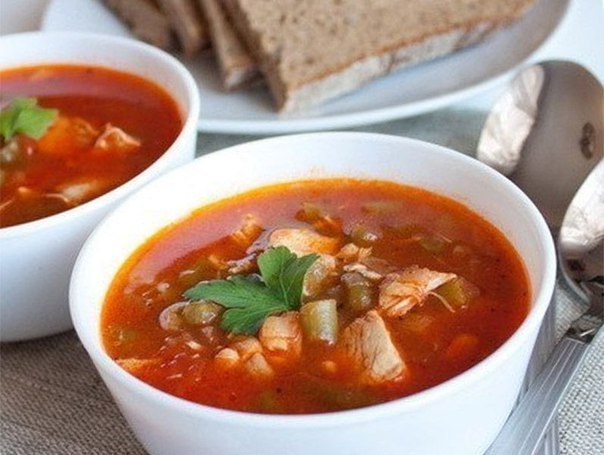 Суп с фасолью и курицей